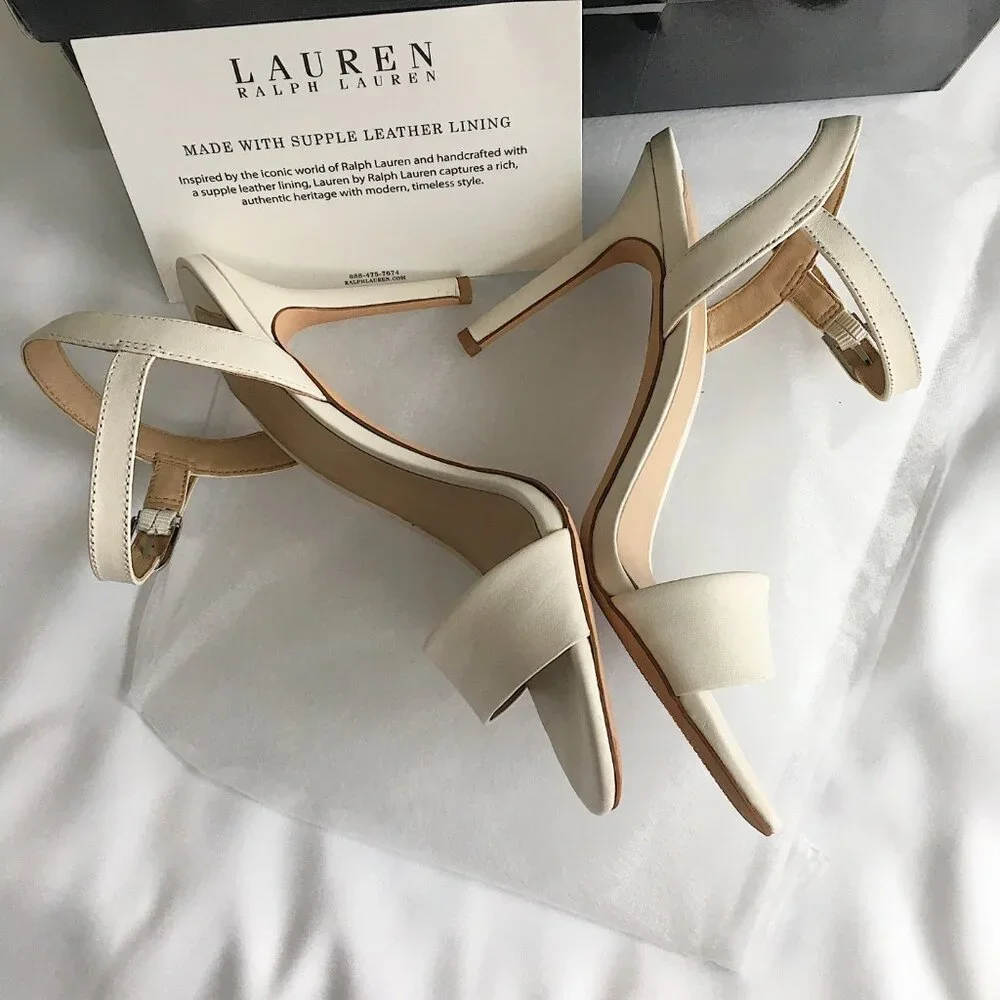 LAUREN Ralph Lauren Gwen Soft Nappa Leather Sandal Heels